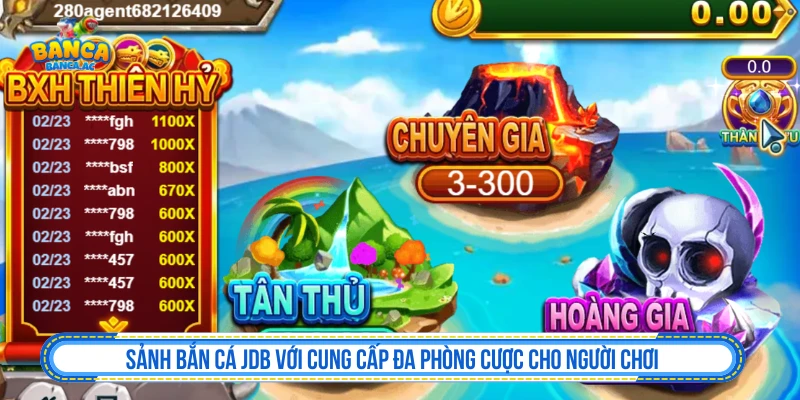 Bắn Cá JDB - Đọc Nhịp Bàn Trước Khi Săn Boss Sảnh bắn cá JDB với nhiều phòng chơi cho người dùng lựa chọn